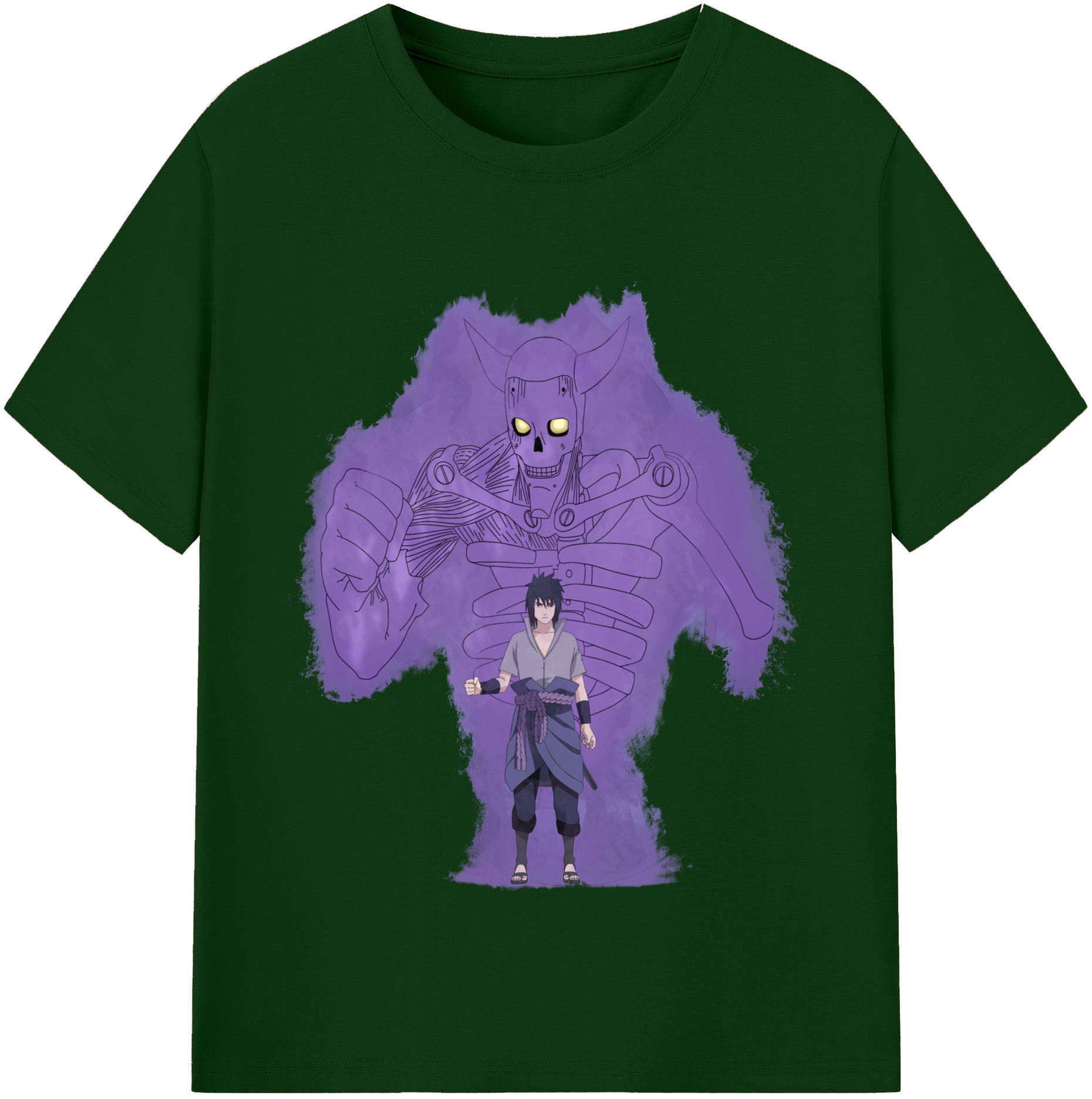 （画像用） NARUTO -ナルト- うちは サスケ Uchiha Sasuke 綿100％半袖Tシャツ（フロントプリント）
